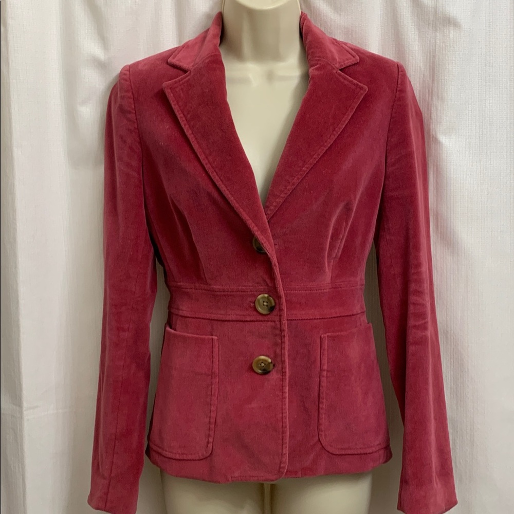 Banana Republic Corduroy Velvet Blazer in Brick Red/Pink